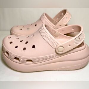 Crocs Women’s Light Pink EVA Slip-On Iconic Comfort Platform Clogs Size W 6 M 4